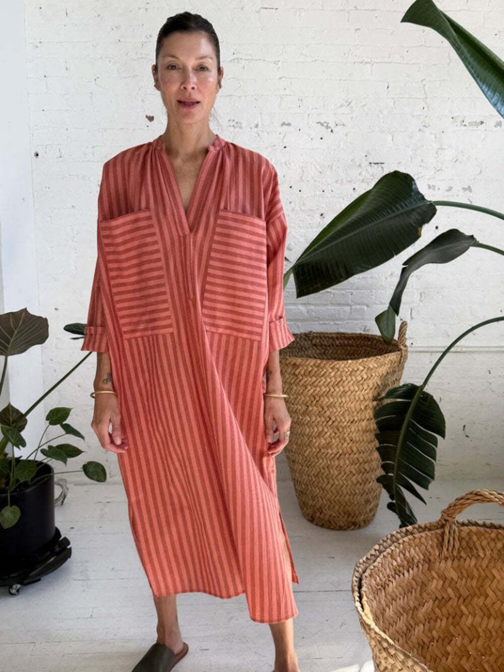 NWT Two New York 2-Pocket Coral Caftan